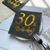 Kağıt Peçete Varak baskılı 30 Birthday Siyah 20 Parça - 2