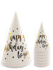 Kağıt Şapka Varaklı Happy Birthday Temalı Beyaz 6 Parça - 2