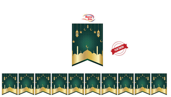 Kağıt Banner Sıralı Kırlangıç Model Ramazan Temalı - 3
