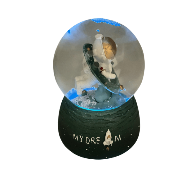 Kar Küresi Orta Boy Pilli Işıklı Astronot Model Yeşil - 3