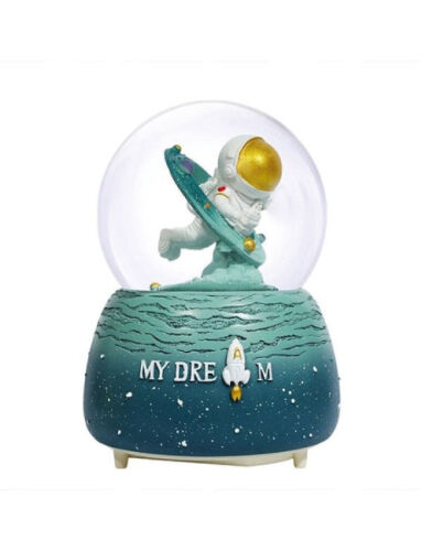 Kar Küresi Orta Boy Pilli Işıklı Astronot Model Yeşil - 2