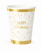 Karton Bardak Gold Varaklı Happy Birthday 6 Parça - 1
