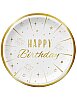 Karton Tabak Gold Varaklı Happy Birthday 23 cm 6 Parça - 1
