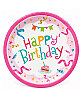 Karton Tabak Happy Birthday Pembe 23 Cm 8 Parça - 1