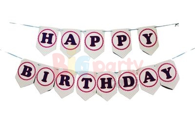 Kağıt Banner Happy Birthday Puanlı - 2