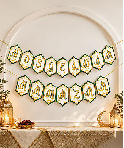 Karton Yazı Lüks Hoşgeldin Ramazan Banner 16 Parça - 2