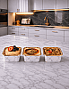 Kek Kapsülü Mermer Desen Laminasyonlu Kare 6*6*4 cm 20'li Beyaz Gümüş - 2
