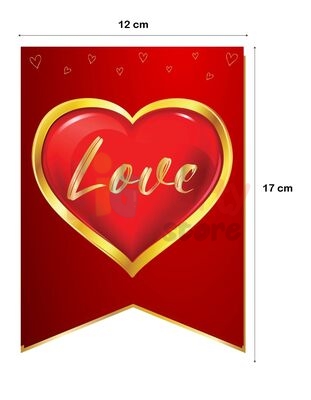Kağıt Banner Sıralı Kırlangıç Model Love - 2