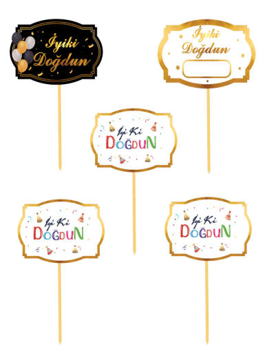 Konuşma Balonu İyi Ki Doğdun Karışık 5 Parça - 2