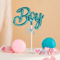 Krom Renk Pasta Üstü Çubuklu Süs Boy Mavi - 2