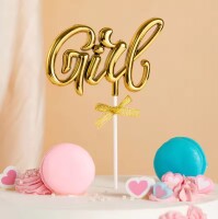 Krom Renk Pasta Üstü Çubuklu Süs Girl Altın - 2