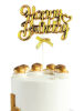 Krom Renk Pasta Üzeri Çubuklu Happy Birthday Kürdan Gold - 1