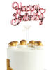 Krom Renk Pasta Üzeri Çubuklu Happy Birthday Kürdan Rose Gold - 1