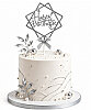 Krom Renk Pasta Üzeri Happy Birthday Çerçeveli Gümüş - 1