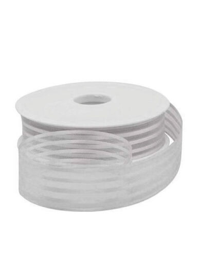 Kurdele Şifon Şeritli 2.5 Cm 20 Metre Beyaz - 