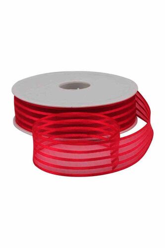 Kurdele Şifon Şeritli 2.5 Cm 20 Metre Bordo - 