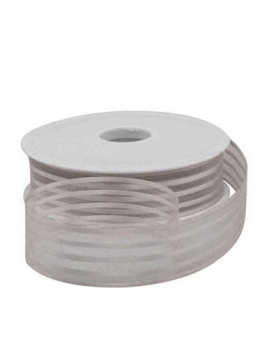 Kurdele Şifon Şeritli 2.5 Cm 20 Metre Gümüş - 