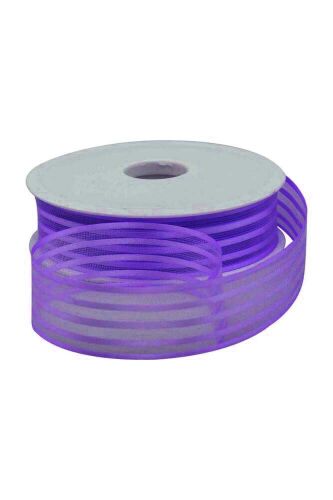 Kurdele Şifon Şeritli 2.5 Cm 20 Metre Mor - 
