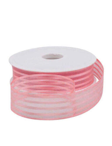 Kurdele Şifon Şeritli 2.5 Cm 20 Metre Pembe - 