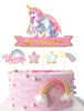 Kürdan Pasta Üstü Unicorn Temalı 5 Parça - 1