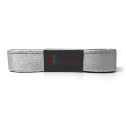 Kurdele Saten 2 Cm 10 Metre Simli Gümüş - 2