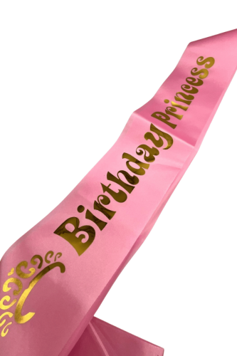 Kuşak Saten Varaklı Birthday Princess - 2