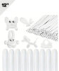 Lateks Balon Sosis Pastel Beyaz Renk 12 İnç 100 Parça - 1