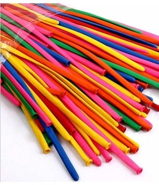 Lateks Balon Sosis Pastel Karışık Renk 12 İnç 100 Parça - 2