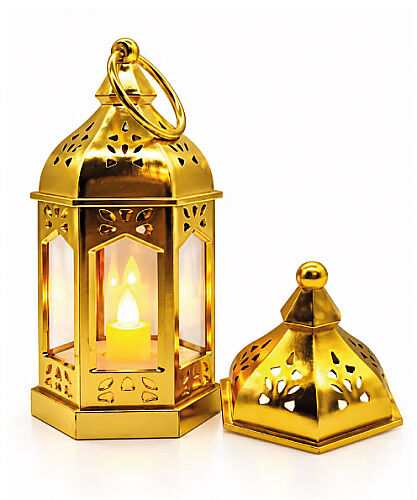 Ledli Fener Asmalı Parlak Model 20 Cm Altın - 