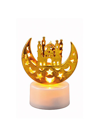 Mum Ledli Tealight Metal Cami Model Altın - 