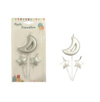 Mum Ay Yıldız Set 3 Parça Gümüş - 1