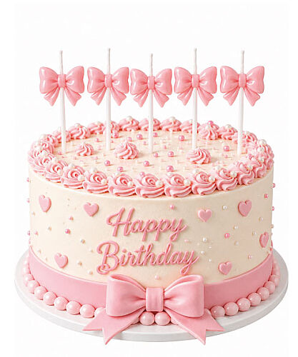 Mum Fiyonk Pembe 5 Parça - 
