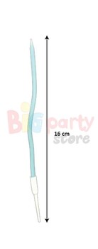 Mum İnce 16 cm Dalgalı Makaron Mavi 12 Parça - 2