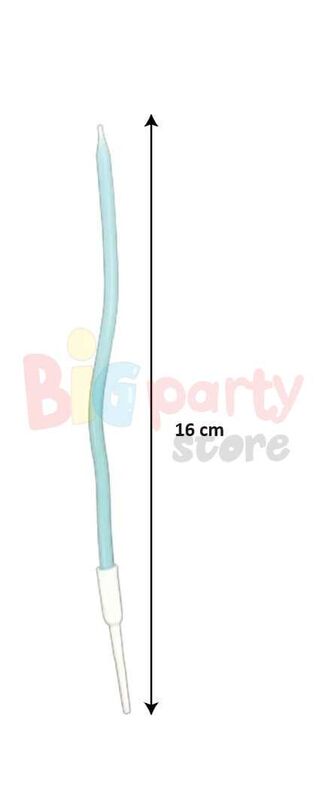 Mum İnce 16 cm Dalgalı Makaron Mavi 12 Parça - 2