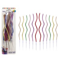 Mum İnce 16 cm Dalgalı Metalik Mix 12 Parça - 1