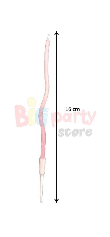Mum İnce 16 cm Dalgalı Makaron Pembe 12 Parça - 2