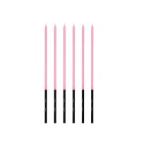 Mum İnce Kalem Model Makaron Pembe15 Cm 6 Parça - 2