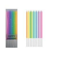 Mum İnce Uzun 14 Cm Rainbow 10 Parça - 1