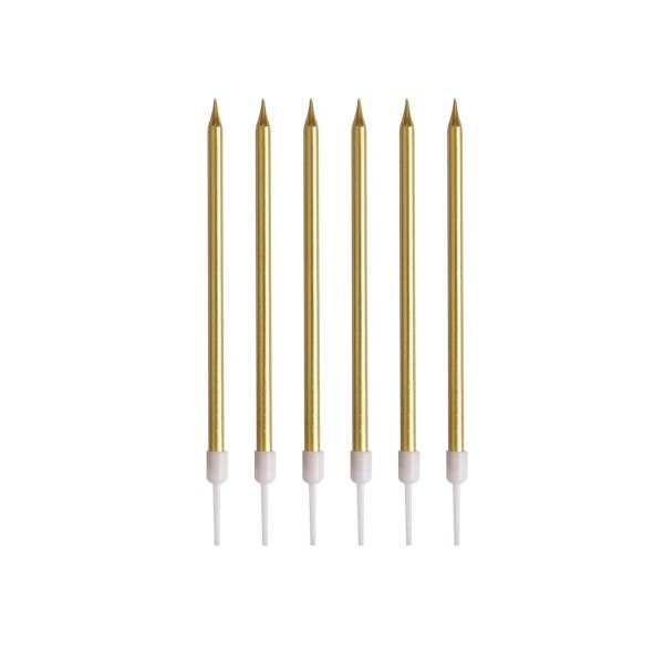 Mum İnce Uzun 15 cm Gold 6 Parça - 2
