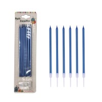 Mum İnce Uzun 20 cm Mavi 6 Parça - 1