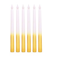 Mum Led Şamdan Altın Beyaz 28 Cm - 1