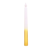 Mum Led Şamdan Altın Beyaz 28 Cm - 2
