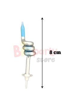 Mum Spiral 4 Parça Set Mavi Gümüş 8 cm - 2