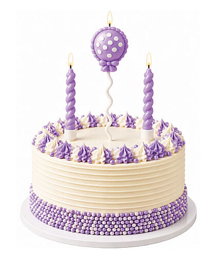 Mum Uçan Balon 3'lü Makaron Lila - 