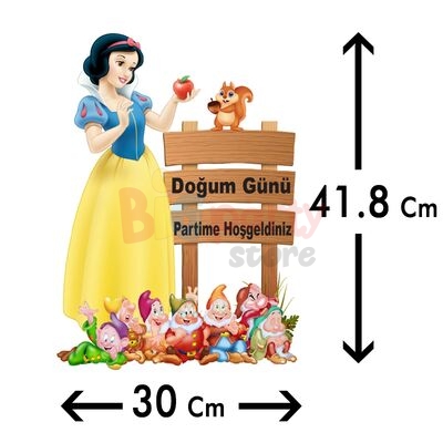 Dekoratif Kişiye Özel Ayaklı Pano Seti Pamuk Prenses ve Yedi Cüceler 5 Parça - 3