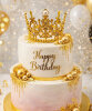 Pasta Tacı Plastik İncili 11 Cm Altın - 2