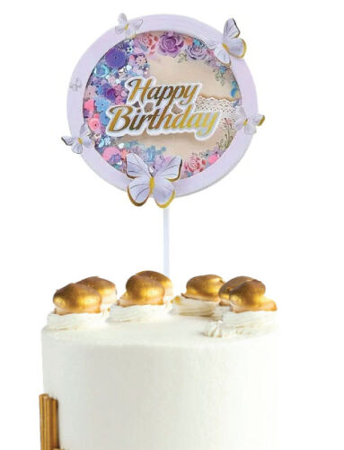 Pasta Üstü Dekor Çubuk Happy Birthday Kelebekli - 