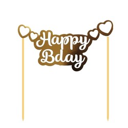 Kürdan Pasta Üstü Happy Birthday Varaklı Kürdan - 3