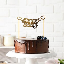 Kürdan Pasta Üstü Happy Birthday Varaklı Kürdan - 2