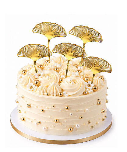 Pasta Üstü Plexi Ginkgo Yaprağı 10 Cm 5 Parça - 